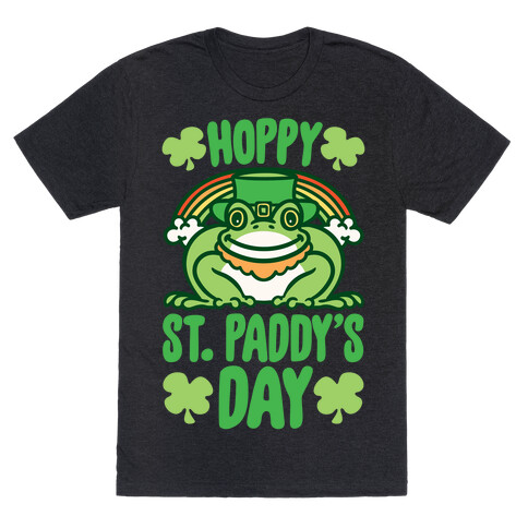 Hoppy St. Paddy's Day Frog White Print T-Shirt