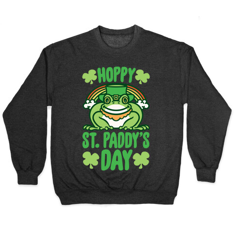 Hoppy St. Paddy's Day Frog White Print Pullover