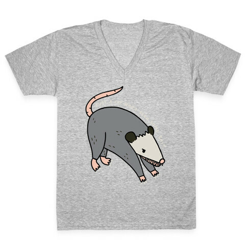 Just A Cat Who's Seen Some Shit Opossum V-Neck Tee Shirt