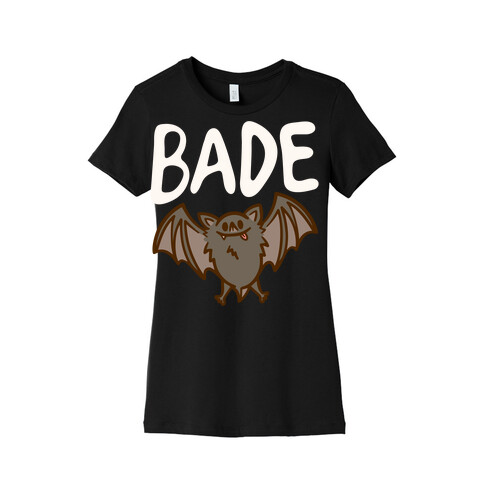 Bade Derpy Bat Parody White Print Womens T-Shirt