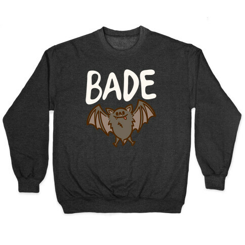 Bade Derpy Bat Parody White Print Pullover