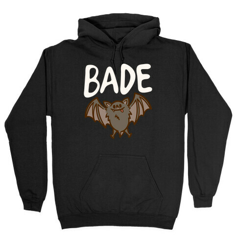 Bade Derpy Bat Parody White Print Hooded Sweatshirt