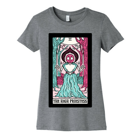 The High Priestess Flatwoods Monster Tarot Card Parody Womens T-Shirt
