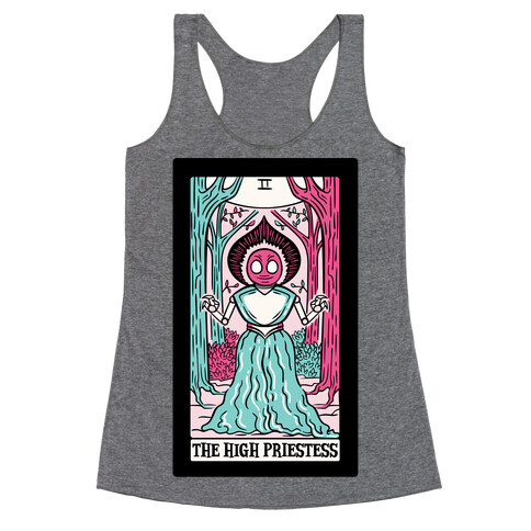 The High Priestess Flatwoods Monster Tarot Card Parody Racerback Tank Top