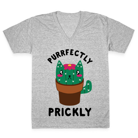 Purrfectly Prickly V-Neck Tee Shirt