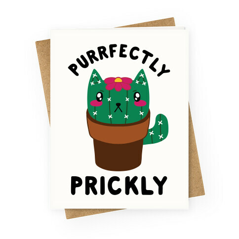 Purrfectly Prickly Greeting Card