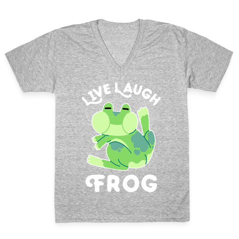 Live, Laugh, Frog V-Neck Tee Shirt