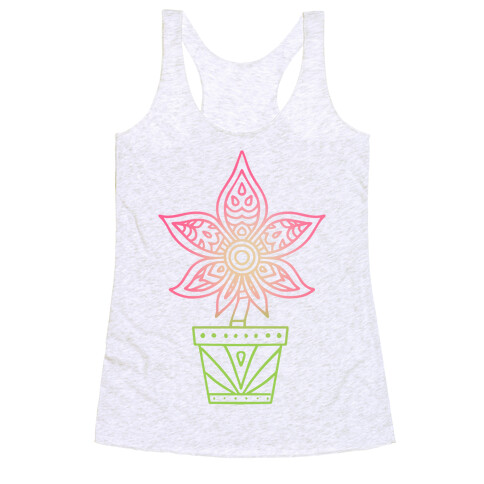 Mandala Weed Flower Racerback Tank Top