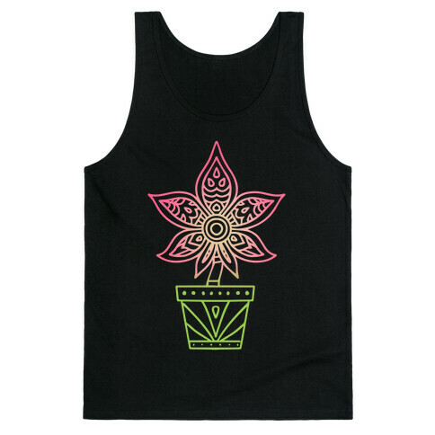 Mandala Weed Flower Tank Top