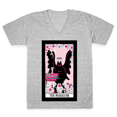 The Magician Mothman Tarot V-Neck Tee Shirt