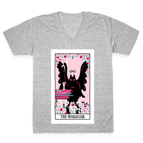 The Magician Mothman Tarot V-Neck Tee Shirt