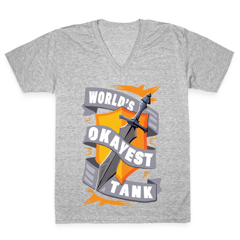 World's Okayest Tank V-Neck Tee Shirt