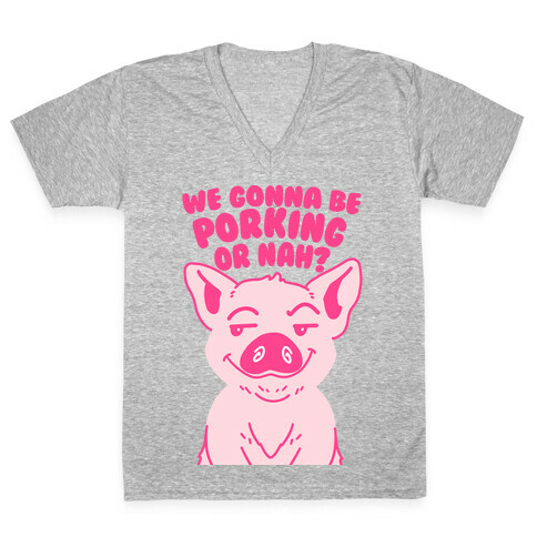 We Gonna be Porking or Nah? V-Neck Tee Shirt