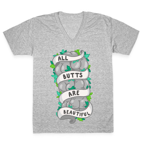 All Butts are Beautiful Ribbon V-Neck Tee Shirt