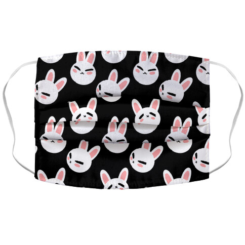 BunBun Pattern Black Accordion Face Mask