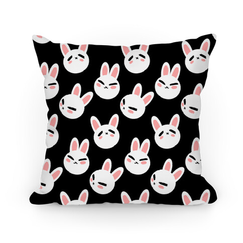 BunBun Pattern Black Pillow