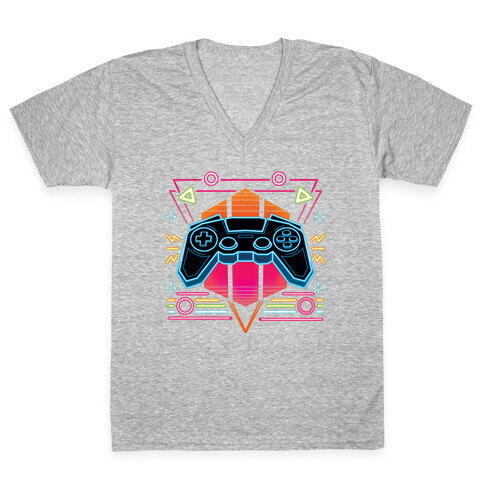 Synthwave Gamer V-Neck Tee Shirt