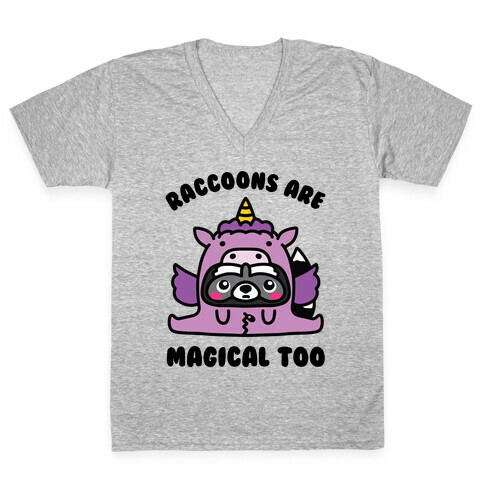 Raccoons Are Magical Too V-Neck Tee Shirt