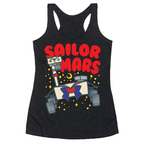 Sailor Mars Perseverance Parody White Print Racerback Tank Top