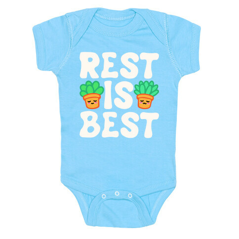 Rest Is Best White Print Baby One-Piece