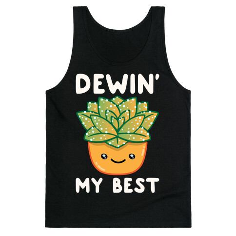 Dewin' My Best White Print Tank Top