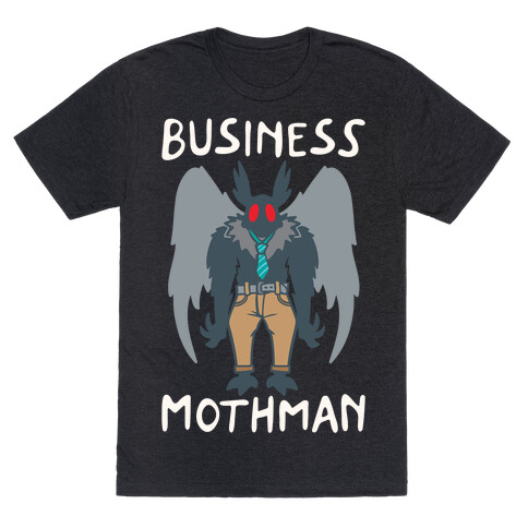 Business Mothman Parody White Print T-Shirt