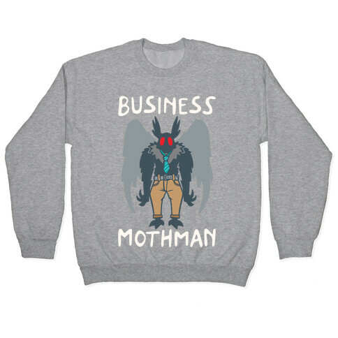 Business Mothman Parody White Print Pullover