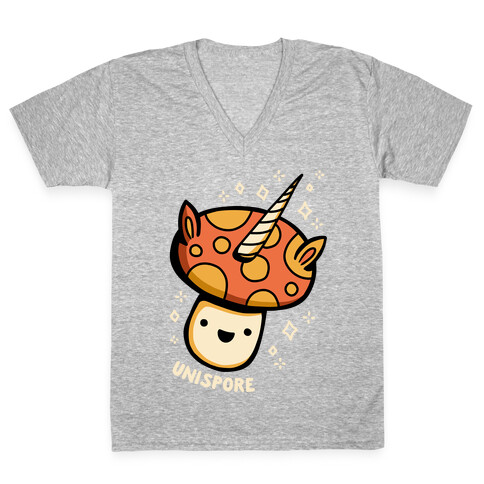 Unispore Unicorn Mushroom V-Neck Tee Shirt