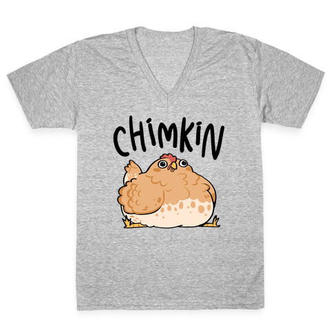 Chimkin Derpy Chicken V-Neck Tee Shirt