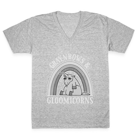 Graynbows & Gloomicorns V-Neck Tee Shirt