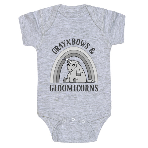 Graynbows & Gloomicorns Baby One-Piece