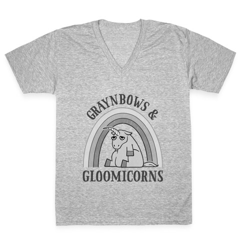 Graynbows & Gloomicorns V-Neck Tee Shirt