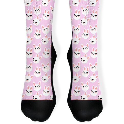 BunBun Pattern Pink Sock