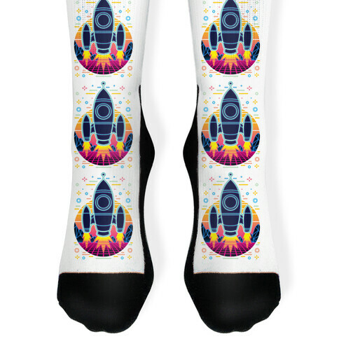 Synthwave Space Exploration Sock