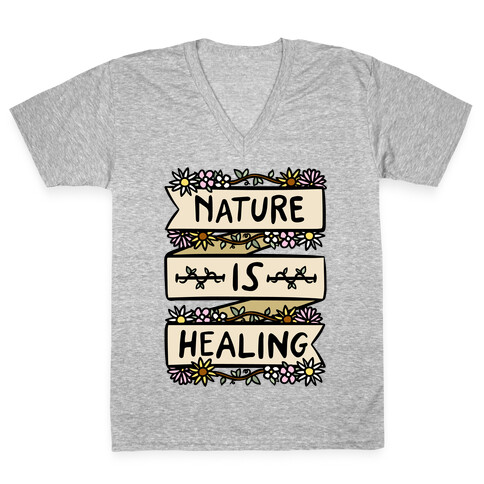 Nature Is Healing V-Neck Tee Shirt