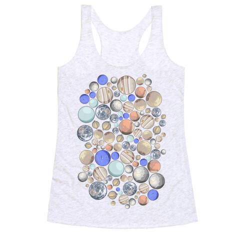 Planets Pattern Racerback Tank Top