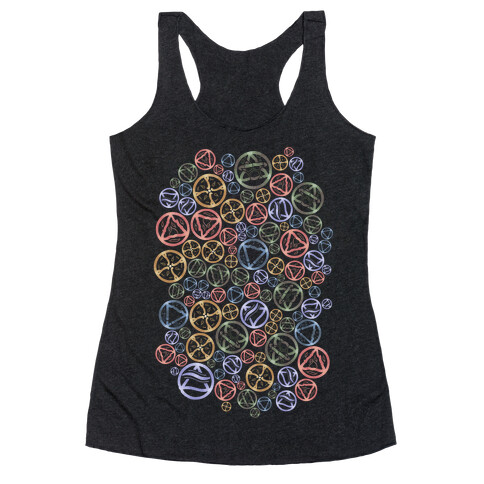 Witch's Elements Pattern Racerback Tank Top