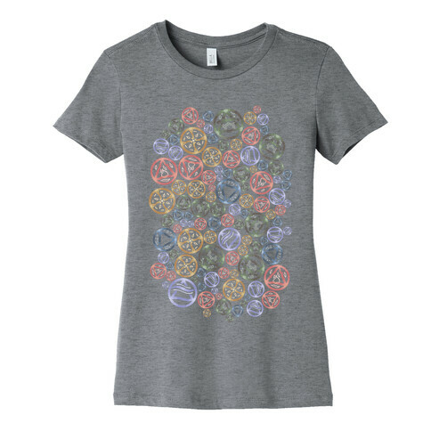 Witch's Elements Pattern Womens T-Shirt