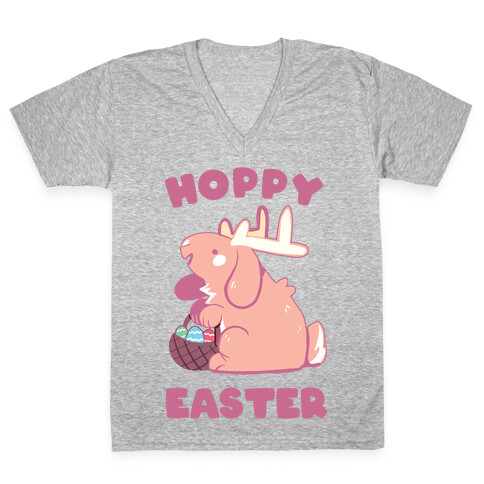 Hoppy Easter V-Neck Tee Shirt