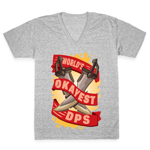 World's Okayest DPS V-Neck Tee Shirt