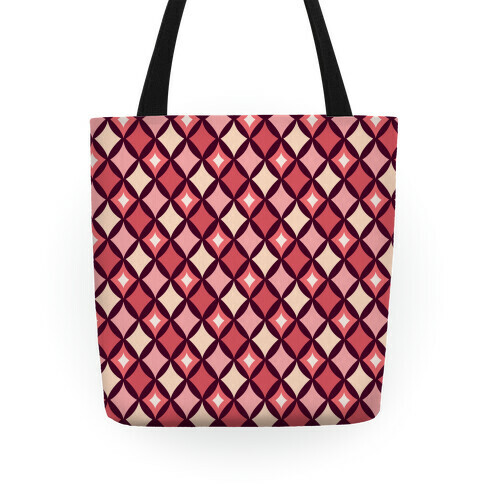 Diamond Pattern Tote (Red) Tote