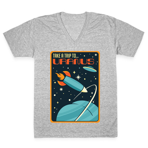 Take A Trip To Uranus Parody V-Neck Tee Shirt