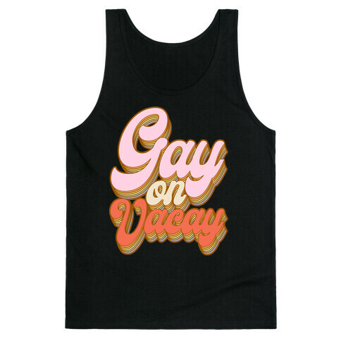 Gay on Vacay White Print Tank Top