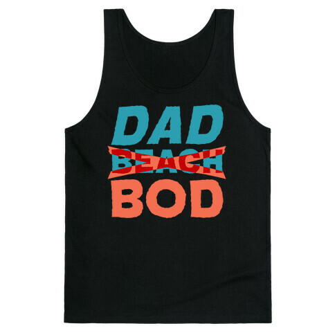 Dad Beach Bod White Print Tank Top