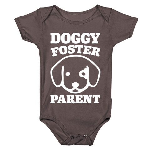 Doggy Foster Parent White Print Baby One-Piece