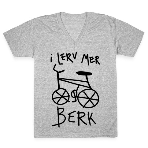 I Lerv Mer Berk Derpy Bike V-Neck Tee Shirt