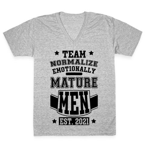 Team Normalize Emotionally Mature Men V-Neck Tee Shirt