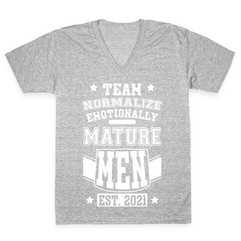 Team Normalize Emotionally Mature Men V-Neck Tee Shirt