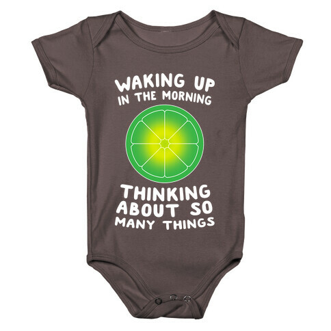 Waking up in the Morning Thinking About so Many Things (Lime) Baby One-Piece
