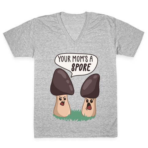 Your Mom's A Spore Cartoon V-Neck Tee Shirt